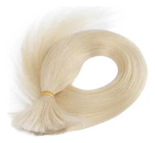 Peluca Voluminosa Brasileña De 50 G Y 50 Cm, Oro Blanco #60