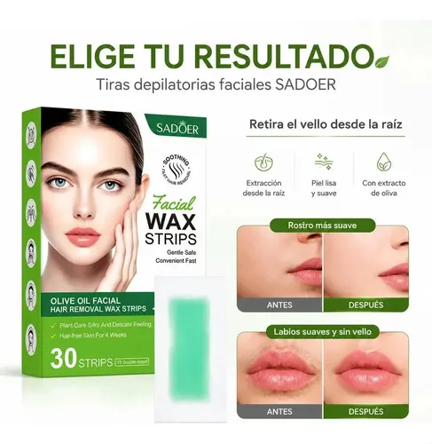 30 Tiras De Depilación Para Depilación Facial, De Piernas Y