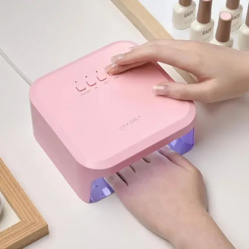 Cabina Lámpara Uv Led 48w City Girl Uñas Gelificadas Lila