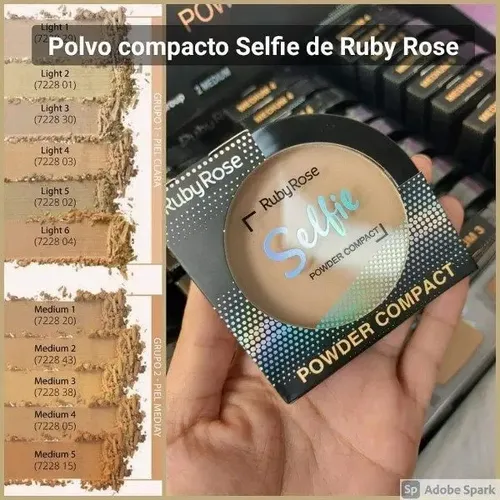 Polvo Powder Compacto Ruby Rose Selfie Sella Matifica Light