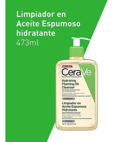 Cerave Aceite Limpiador Espumoso Hidratante Ceramidas X473ml