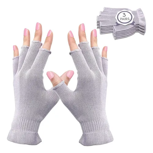 Guantes Sin Dedos Hidratantes Lavanda Para Manos Secas Uv