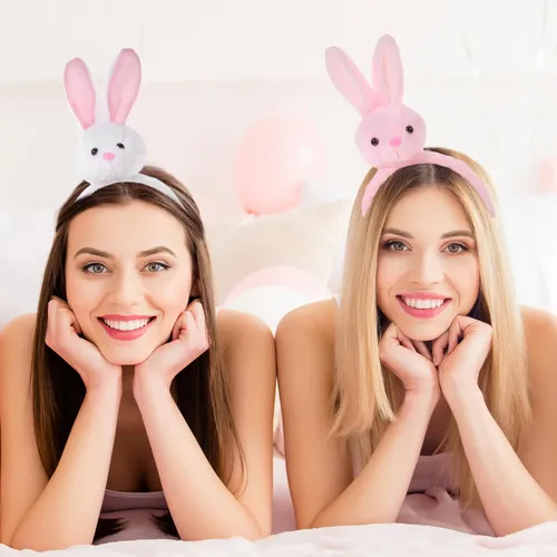 Diademas Peluche Conejo 2 Piezas Cintas Para El Pelo Pascua