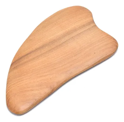 Masajeador Facial Gua Sha Stone De Madera Natural, Herramien