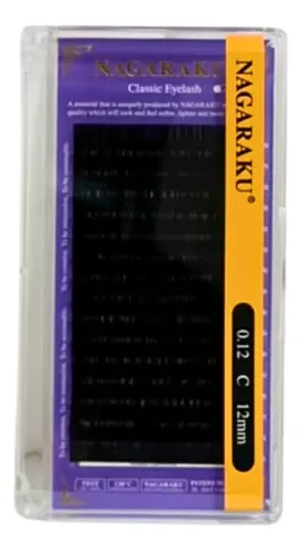 Kit Nagaraku Extensiones De Pestañas Clásicas 0.12 Curva C Largos 11 Al 13 Mm