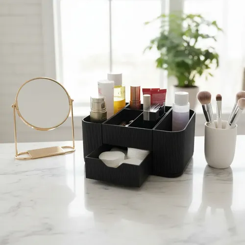 Organizador Maquillaje Modular Porta Cosméticos Negro