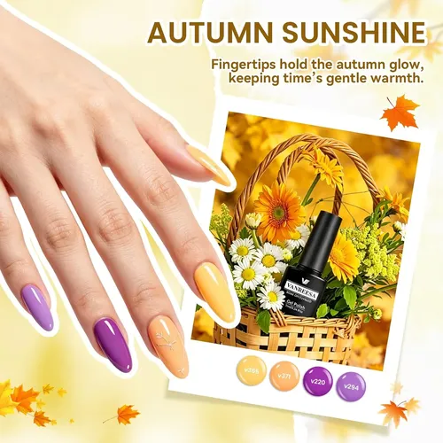 Set 24 Esmaltes Gel Colores Verano Con Base Y Top Coat