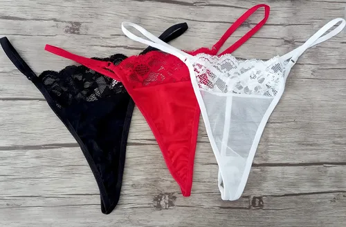 Colaless Tanga Hilo Dental De Tul Y Puntilla Mordisco