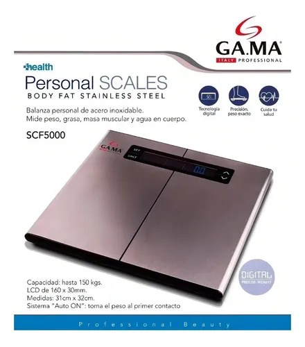 Balanza Pesa Digital Baño Gama Scf 5000 Muscular Grasa Oseo Color Gris