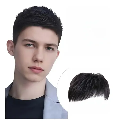 Peluca Corta Para Hombre Natural Negra Resistente