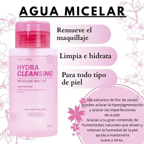 Agua Micelar Elimina Maquillaje Impurezas Limpieza 300ml
