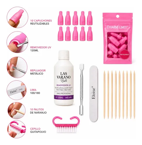Kit Retiro De Esmalte Semipermanente Soft Gel Completo