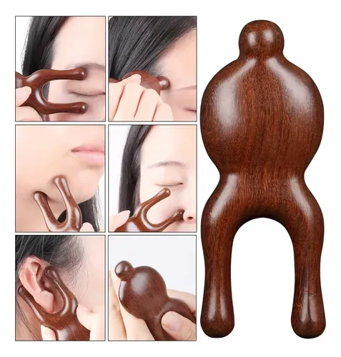 Masajeador Facial De Madera De Sándalo Con Mango Para Promov 1pc
