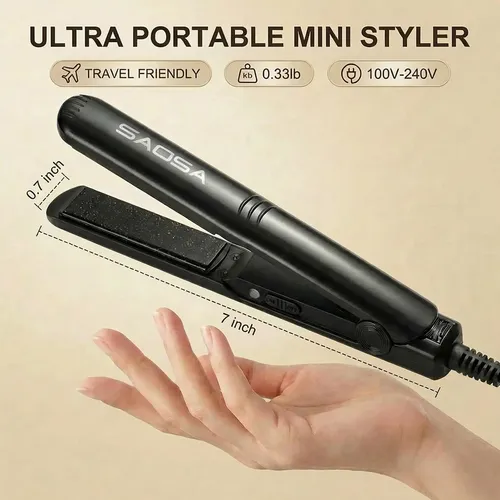Plancha De Pelo Mini Saosa De 1,8 Cm, Cerámica, Doble Voltaj