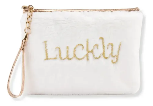 Neceser Porta Maquillaje Estilo Soft Plush Blanco Organizador Maquillaje Cosméticos Accesorios Objetos Personales Viajes