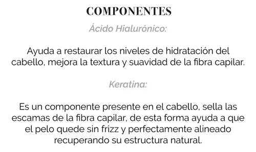 Spray Blindaje Capilar con acido Hialuronico y Keratina Efecto BTX para cabellos dañados