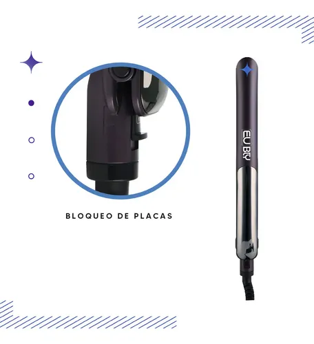 Planchita Pelo Eurobeauty Slim Digital Led Eb-hs071 Púrpura
