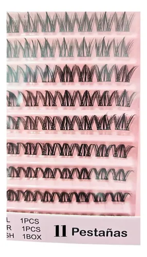 Kit Extensiones De Pestañas Diy Cluster Bond Seal Aplicador Modelo 11 D 1.8 Mm 0.06 Mm