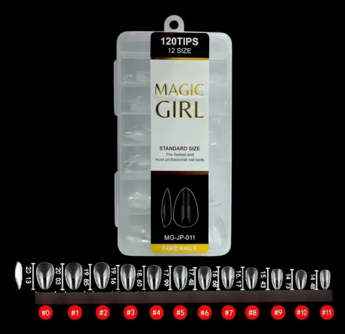 Tips Soft Gel Almendra Cortas Caja X120pcs Calidad Premium
