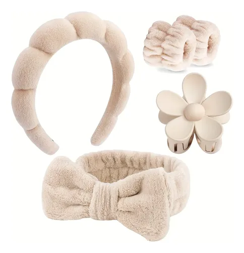 Set De Diadema Y Pulsera Spa Skincare Con Pinza For El K