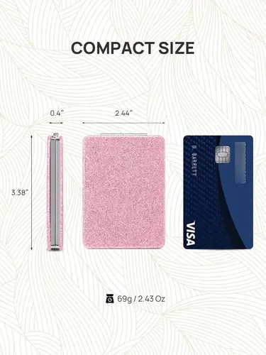 Espejo Compacto Omiro Glitter Pu 1x/3x Rosa