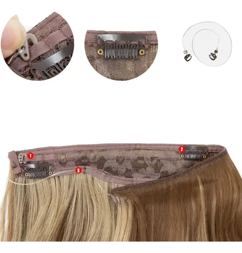 Extensiones De Cabello Abundante Larga De Vincha Y Clips M12