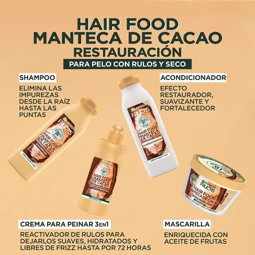 Kit Fructis Hair Food Reparación Manteca Cacao Garnier