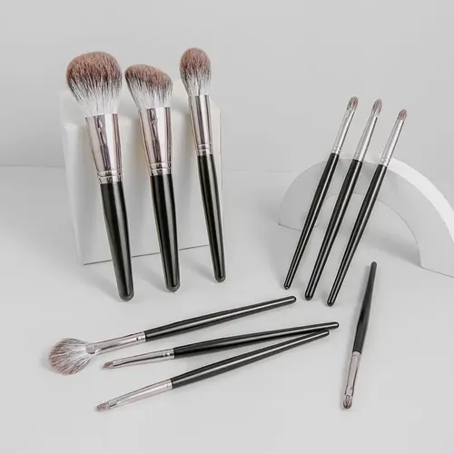 10pcs Snow Fox Hair Makeup Brush Set