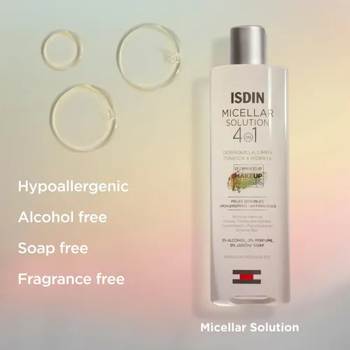 Desmaquillante 4 En 1 De Agua Micelar Isdin, 13.5 Fl Oz