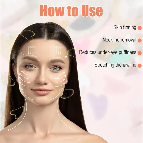 Set 24 Gua Sha Corazón Colores Masaje Facial Y Corporal