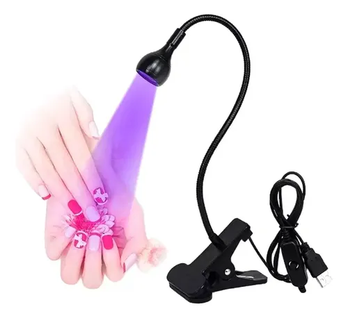Cabina Uv Led Lampara De Secado De Uñas Flexible Soft Gel Color Negra/ Silver