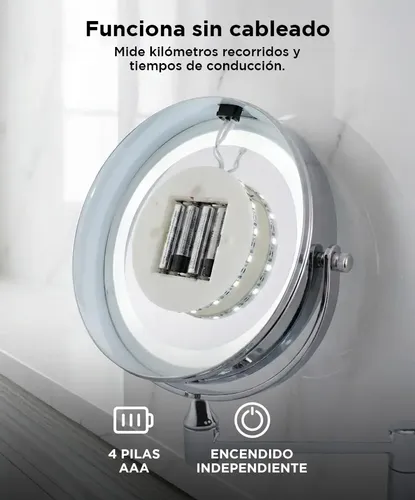 Espejo Con Luz Aro Led Maquillaje Gadnic C/ Aumento De Pared