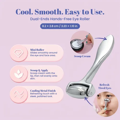 Set Gua Sha Y Rodillo Facial Acero Inoxidable Roselyn