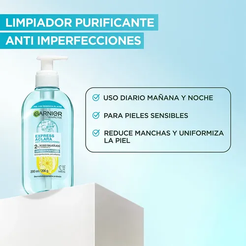 Limpiador Facial Garnier Express Aclara Anti Acné 200ml