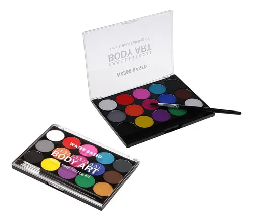 =2 Cajas De 15 Colores No Tóxicos Para Rostro Y Paleta De Ti
