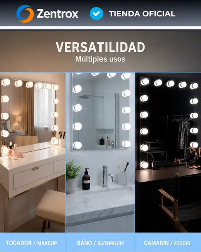 Kit 10 Focos Led Usb Para Espejo Maquillaje Camarín