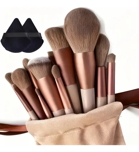 Set 15 Pinceles De Maquillaje Profesionales Con Estuche