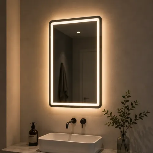 Espejo Inteligente Smart Luz Led 50 X 70 Cm Desenpañ/reloj