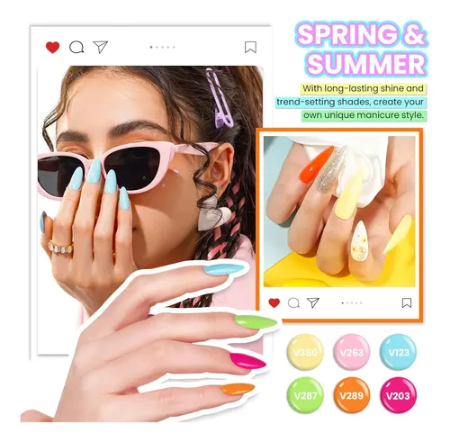 Kit Uñas Gel 75 Piezas Colores Base Y Top Coat
