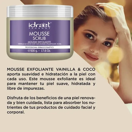 Exfoliante Facial Y Corporal Idraet Mousse Scrub Limpieza
