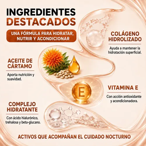 Mascarilla Facial Nocturna Colágeno Mely 100ml Con Espátula