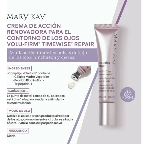 Crema para el Área de los Ojos Volu-Firm Mary Kay TimeWise Repair noche para piel sensible de 14g 40+ años