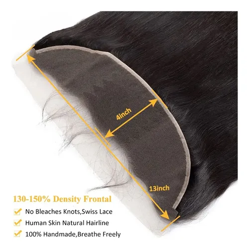 Cabello Liso Con Encaje Frontal, 100% Humano, 14 Pulgadas, N
