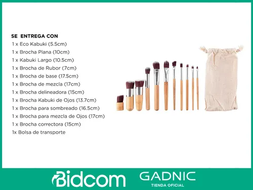 Set Brochas Maquillaje Gadnic Profesional Bolso Transporte