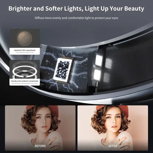 Espejo De Maquillaje Amiro De 9  Con Luz, Sensor Y Control T