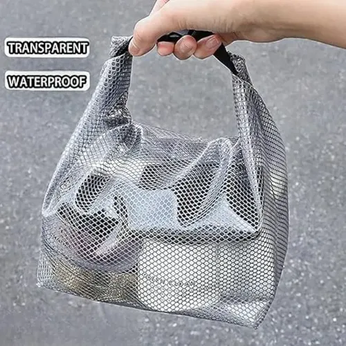 Bolsa De Maquillaje De Malla For Mujer, Impermeable, De Pvc