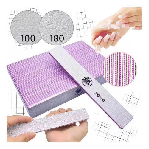 Limas X2 Unidades 100/180 Uñas Esculpidas Manicuria Pedicura
