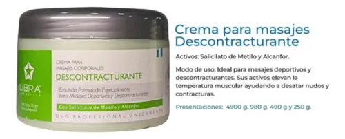 2 Crema Masajes Descontracturante 250gr. – Libra Cosmetica Fragancia Suave
