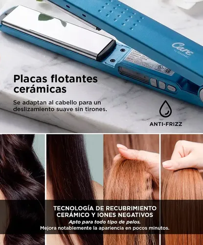 Planchita Para El Pelo Care By Gadnic Pantalla Lcd Celeste