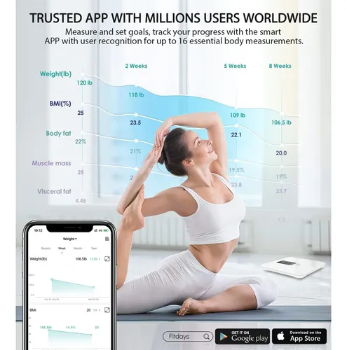 Báscula Corporal Inteligente Ablegrid 400 Lb Bluetooth